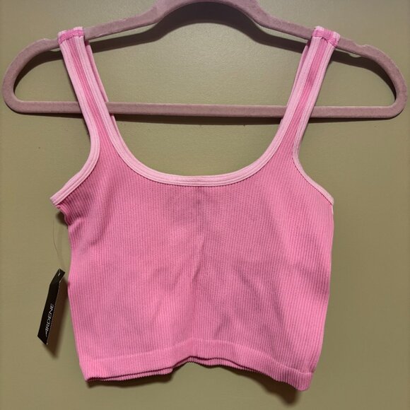 NWT Ardene Two-Tone Pink Ribbed Crop Tank - Picture 2 of 3